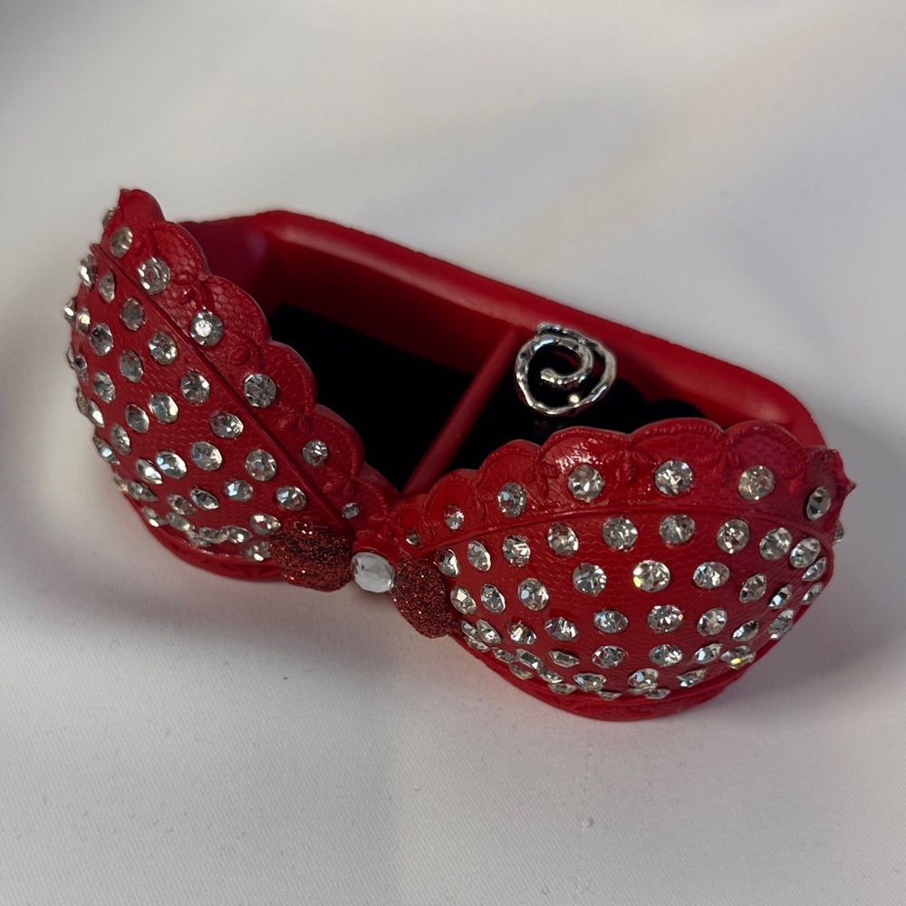 Red Rhinestone Jewelry Holder